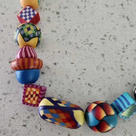 Karyn Kozak Polymer Clay Multicolor Handcrafted Beaded Women’s Necklace - Picture 9 of 15